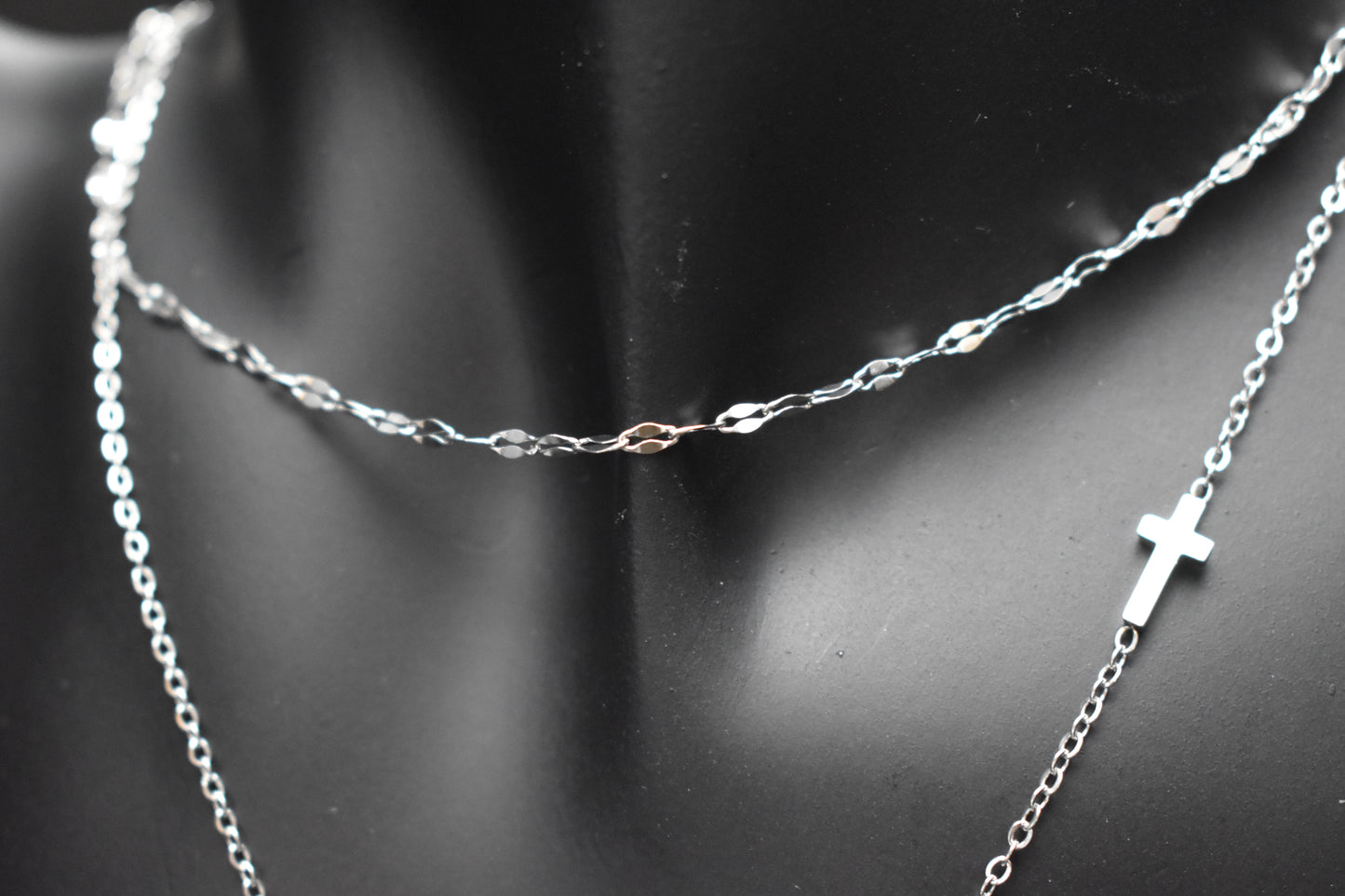 Three Crosses Necklace SIlver