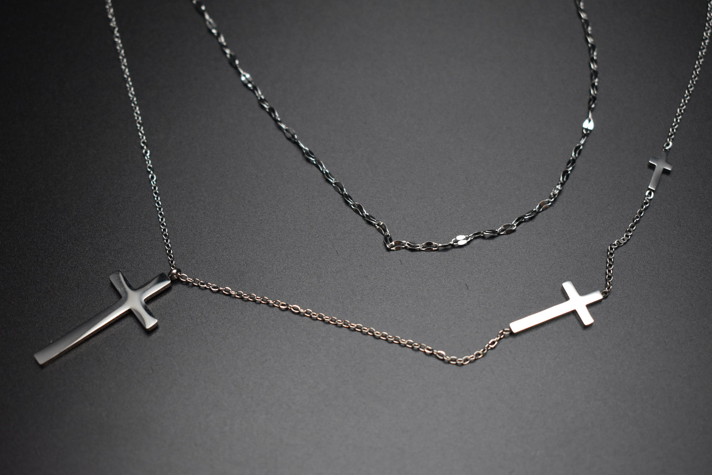 Three Crosses Necklace SIlver