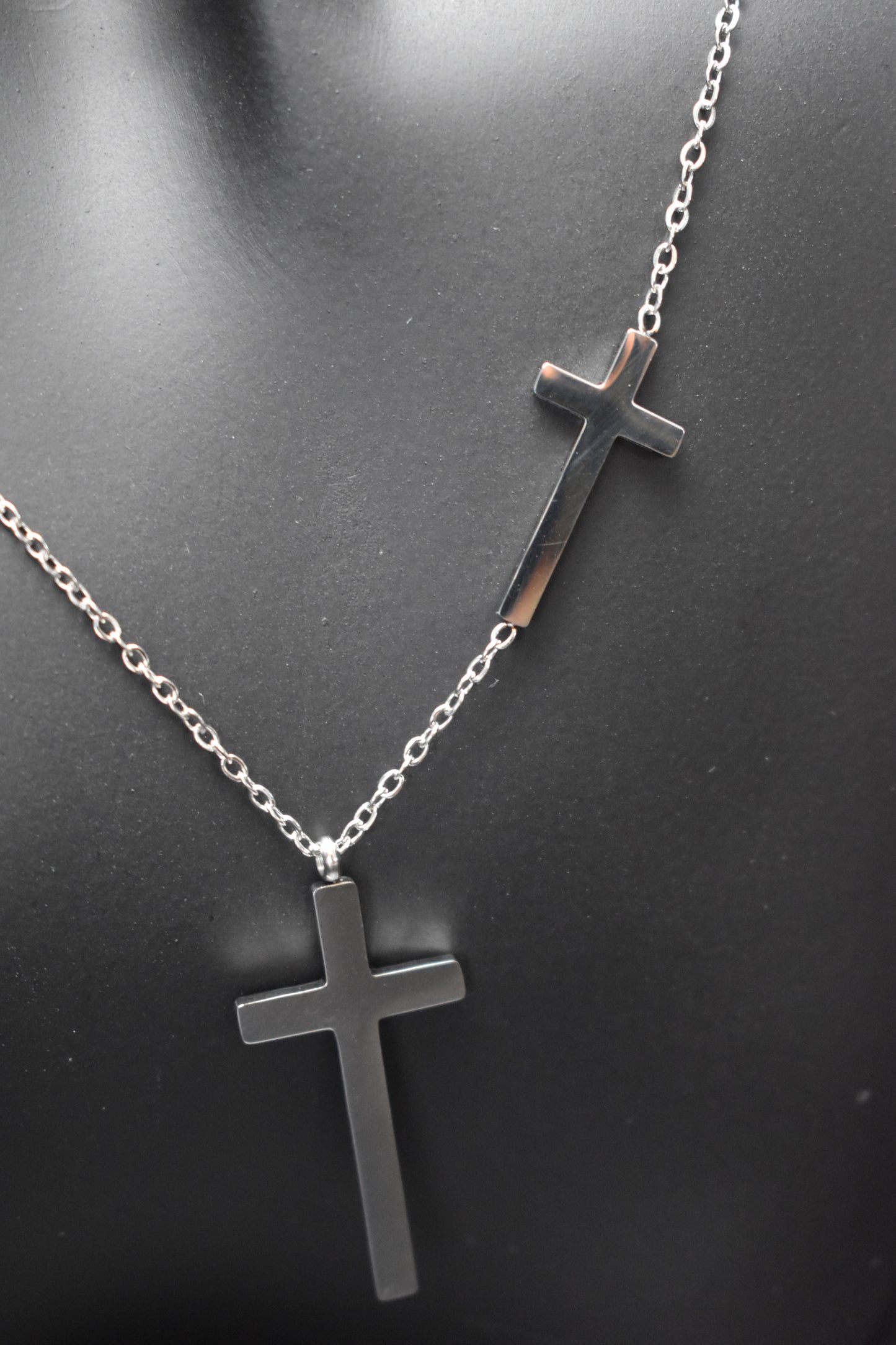 Three Crosses Necklace SIlver